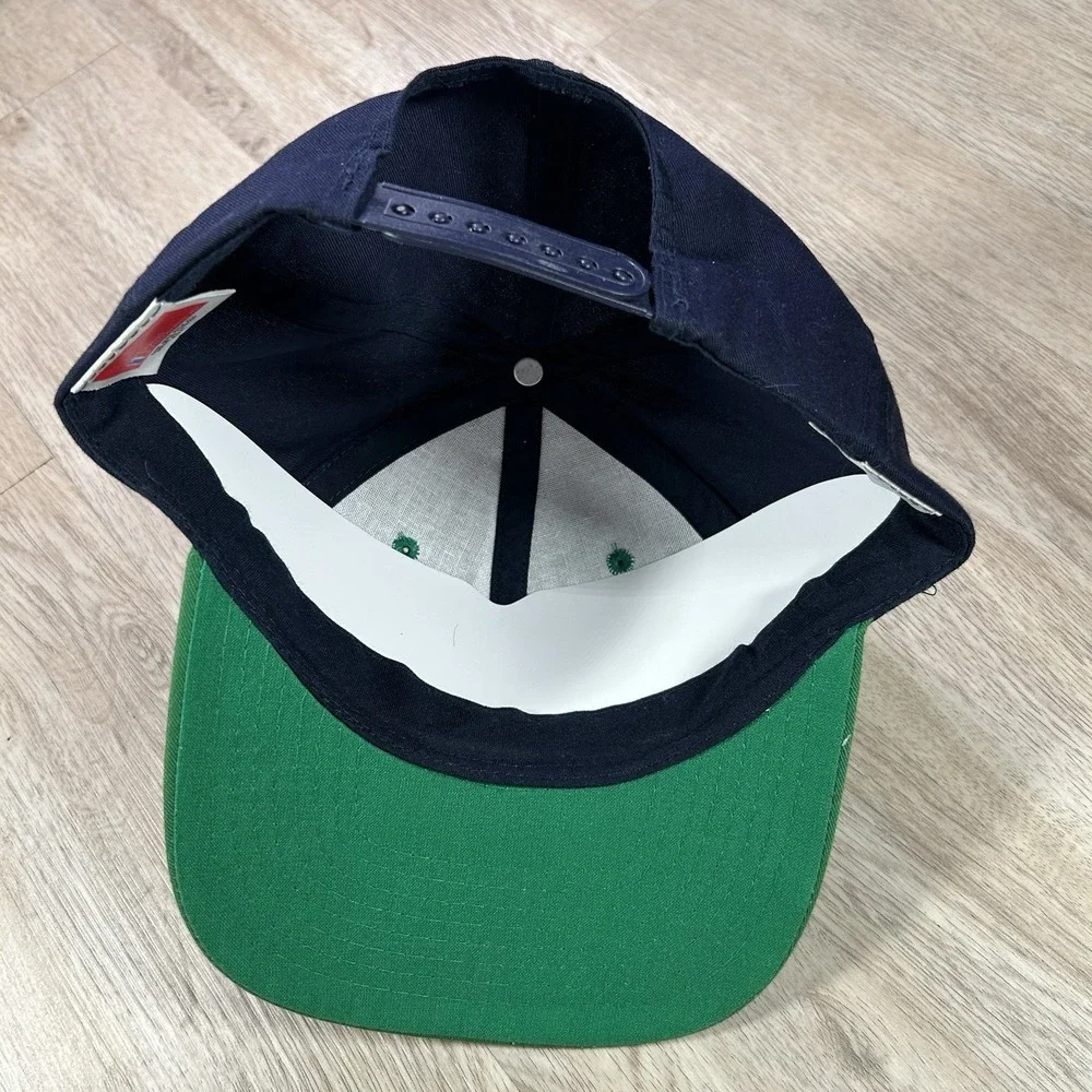 VTG Notre Dame Fighting Irish Snapback Hat Twins Enterprise Blue Green Cap - Picture 4 of 10